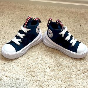 Blue kids high tops converse